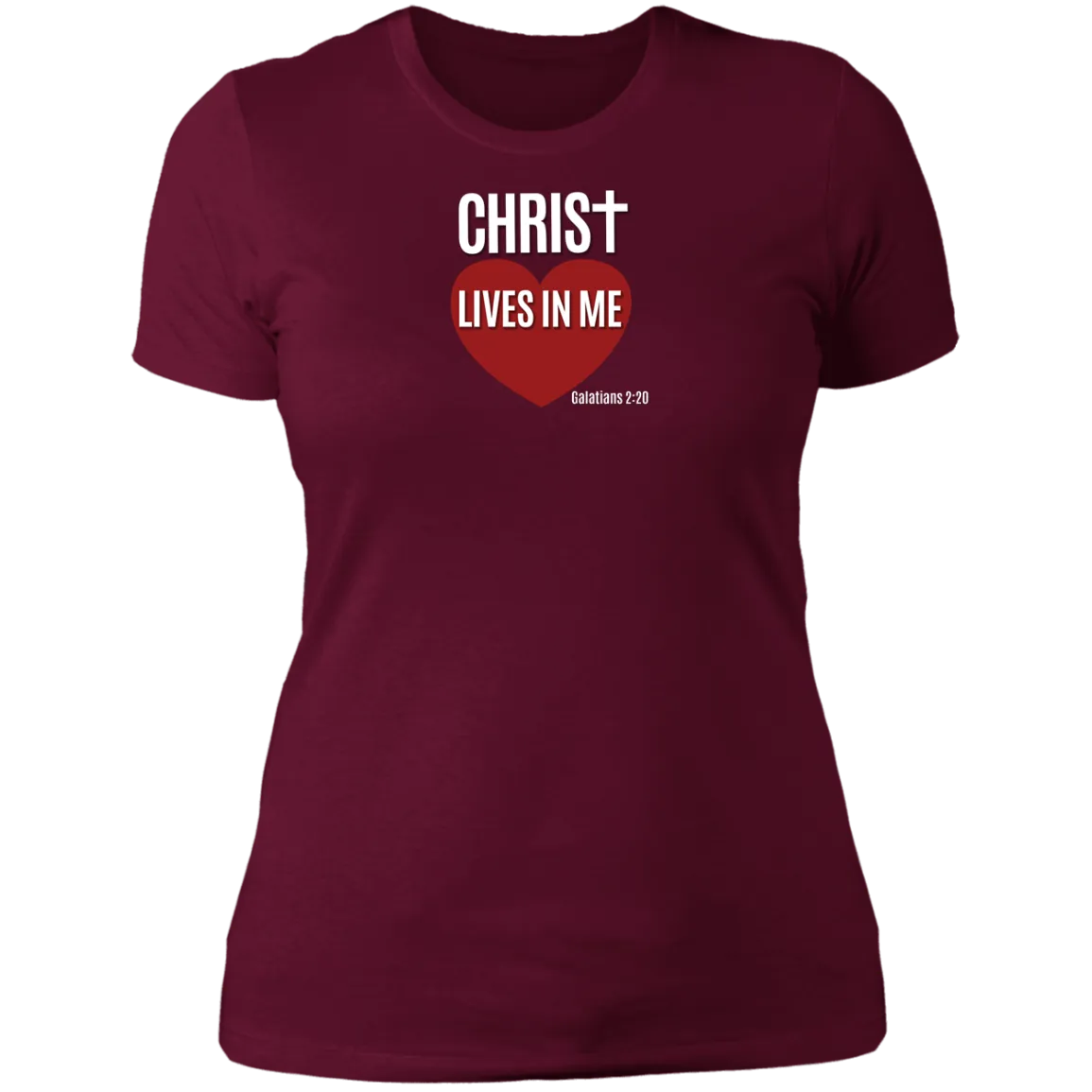 Christ Lives in Me Ladies Boyfriend Tee