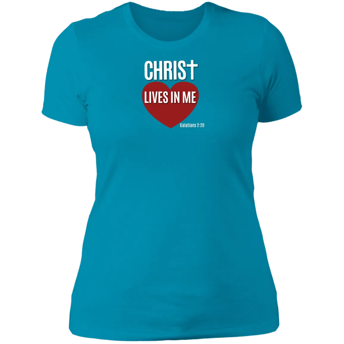 Christ Lives in Me Ladies Boyfriend Tee