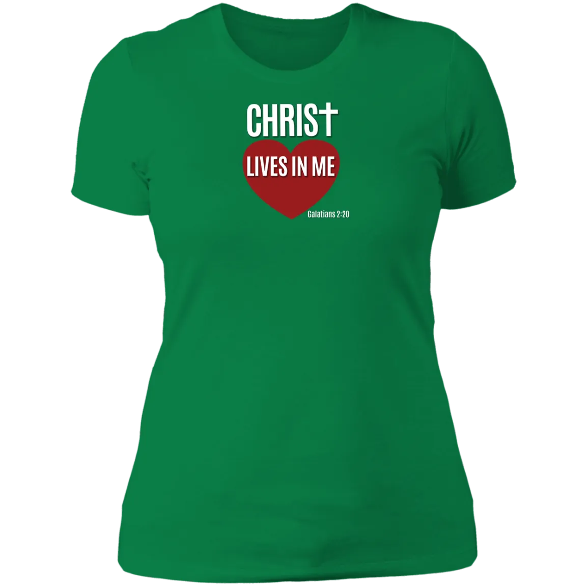 Christ Lives in Me Ladies Boyfriend Tee
