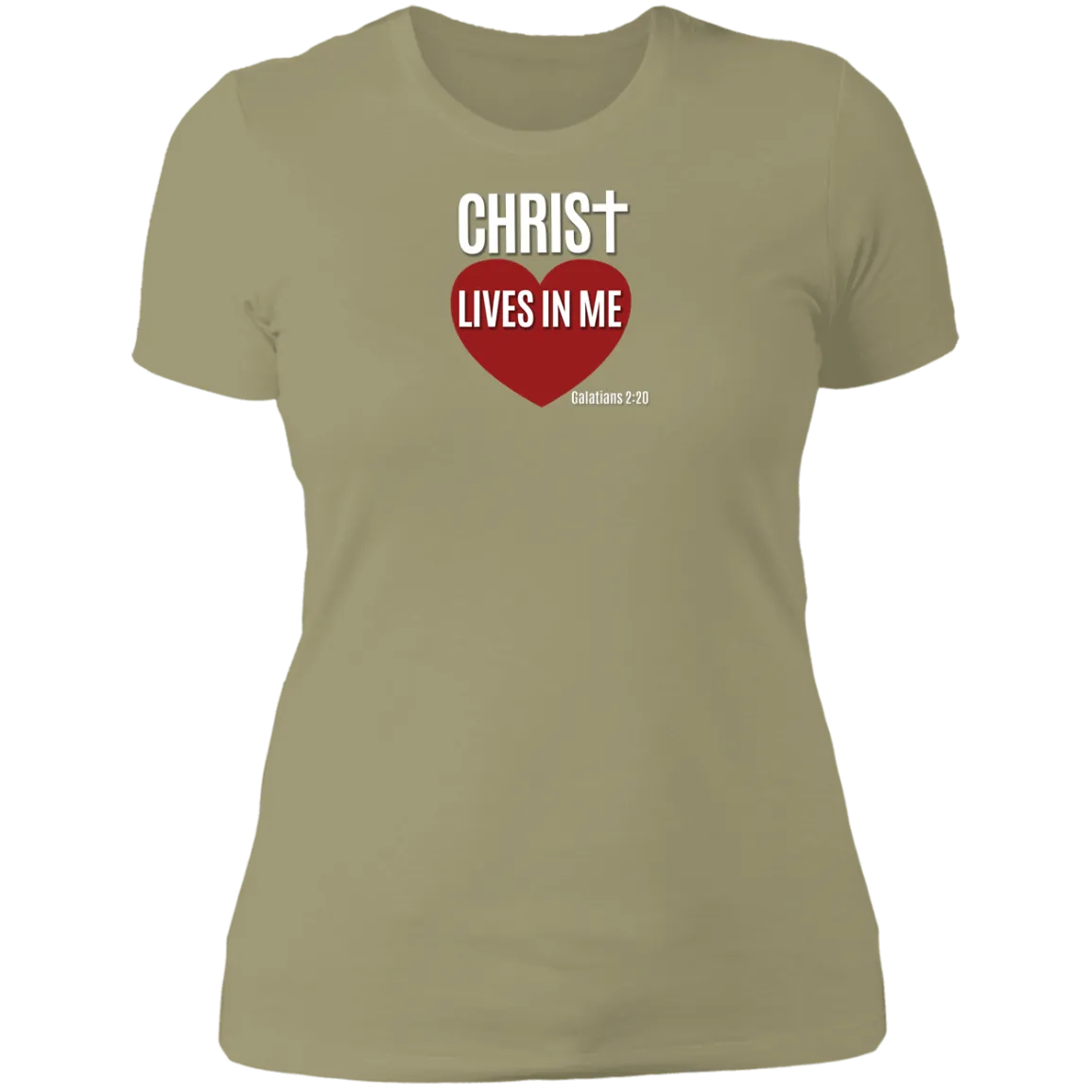 Christ Lives in Me Ladies Boyfriend Tee