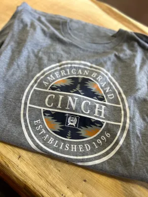 Cinch Mens Grey T Shirt With Aztec Print