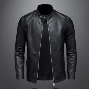 Classic Black Leather Jacket Men Modern Fit – Armin