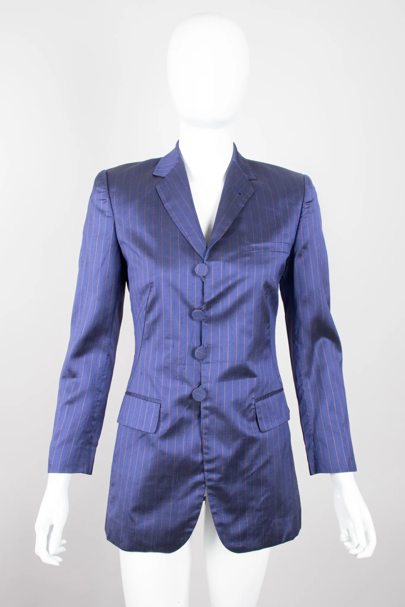 Classique Pinstripe Silk Jacket & Pant Set
