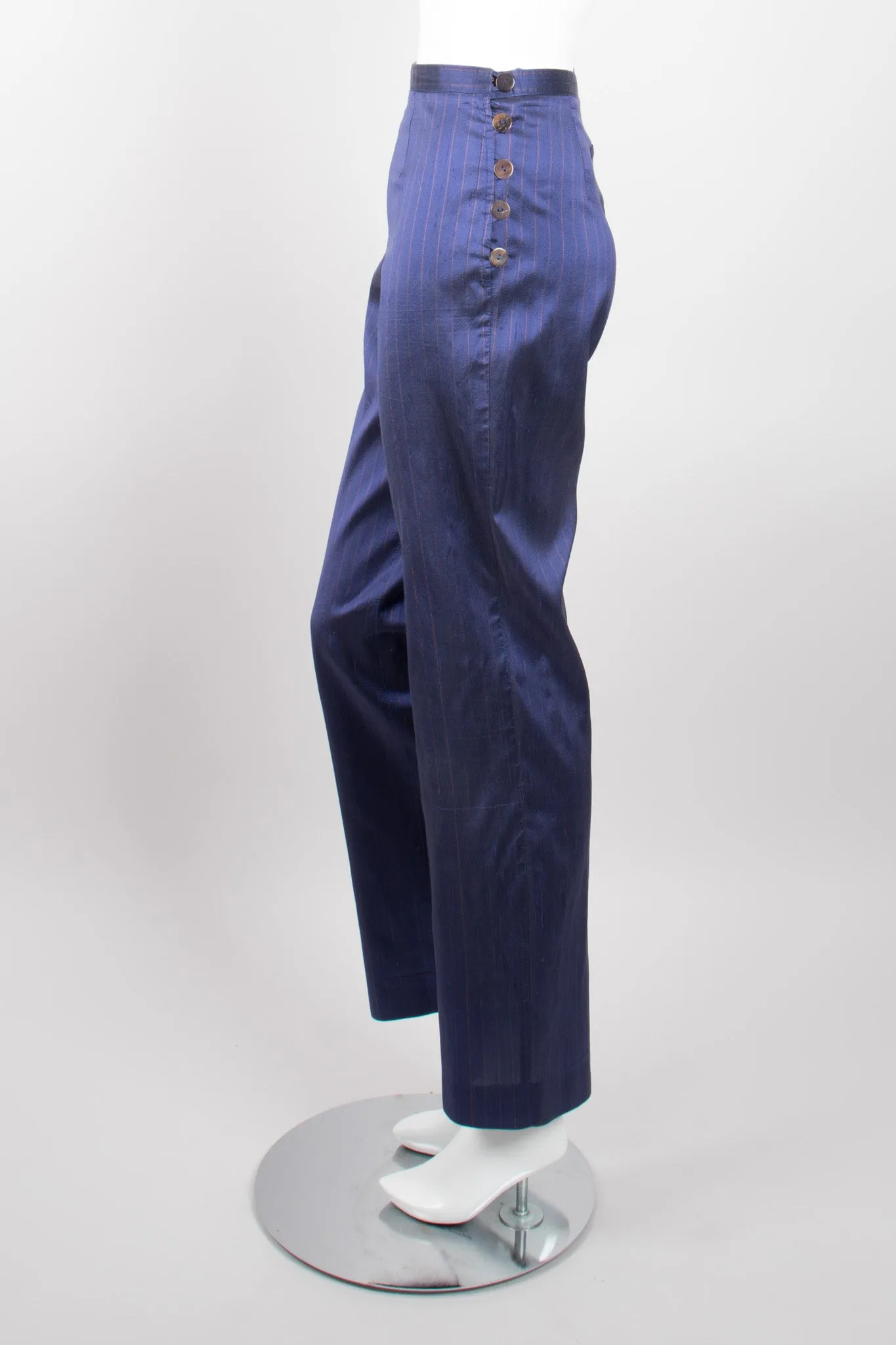 Classique Pinstripe Silk Jacket & Pant Set