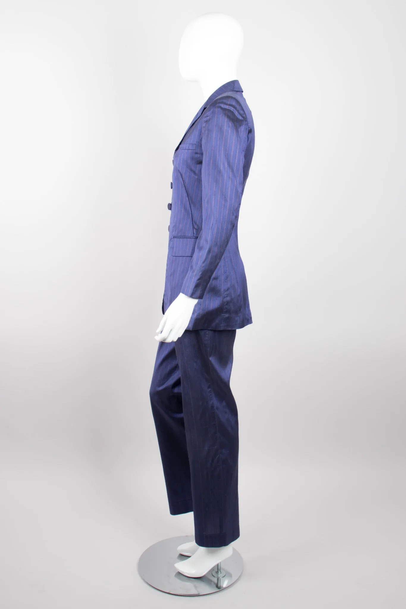 Classique Pinstripe Silk Jacket & Pant Set