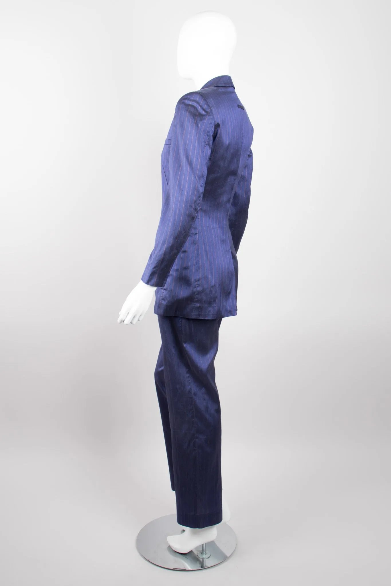 Classique Pinstripe Silk Jacket & Pant Set