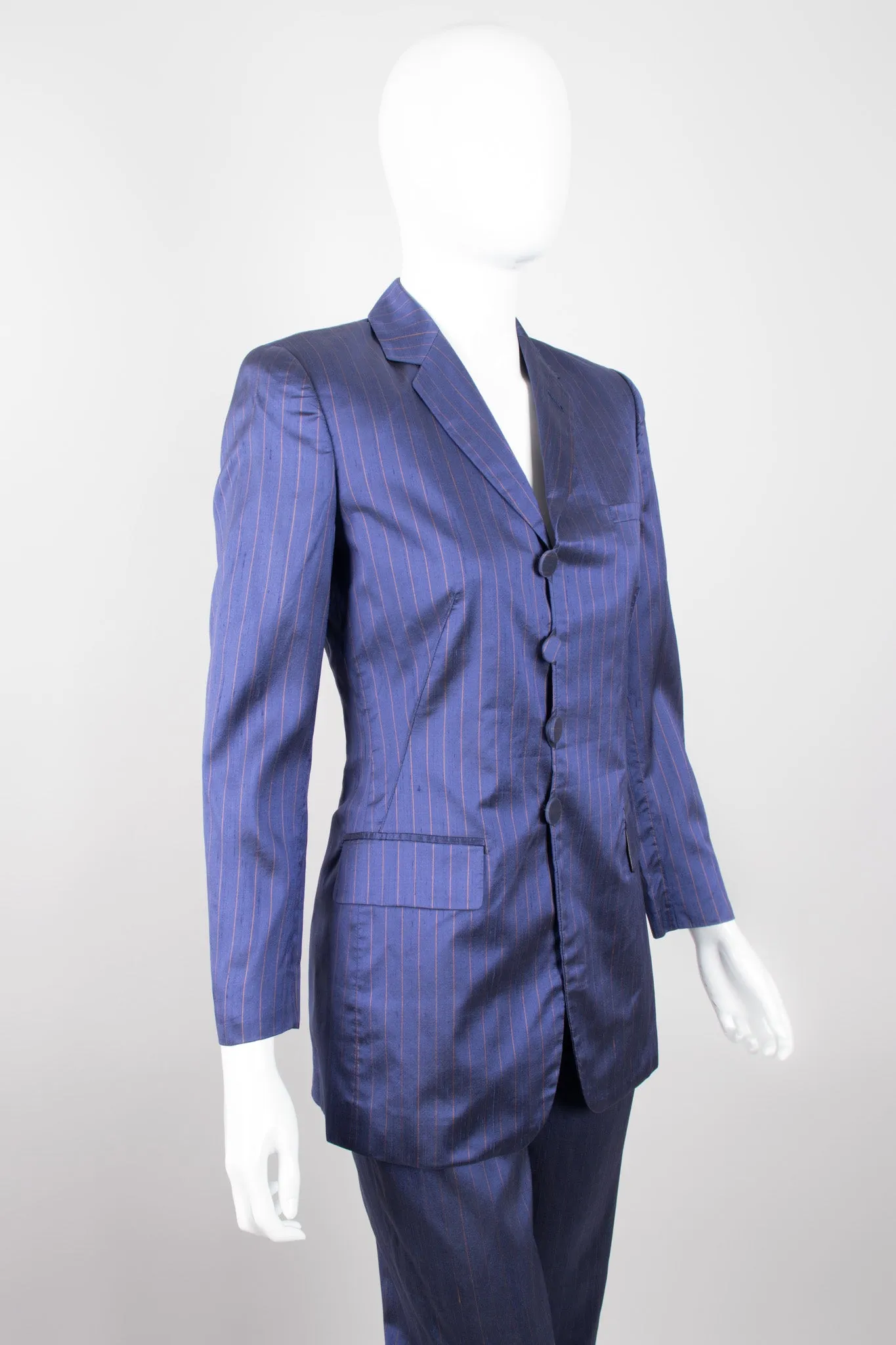 Classique Pinstripe Silk Jacket & Pant Set