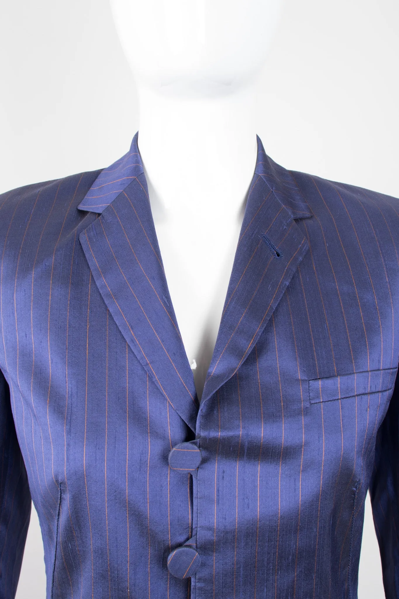 Classique Pinstripe Silk Jacket & Pant Set