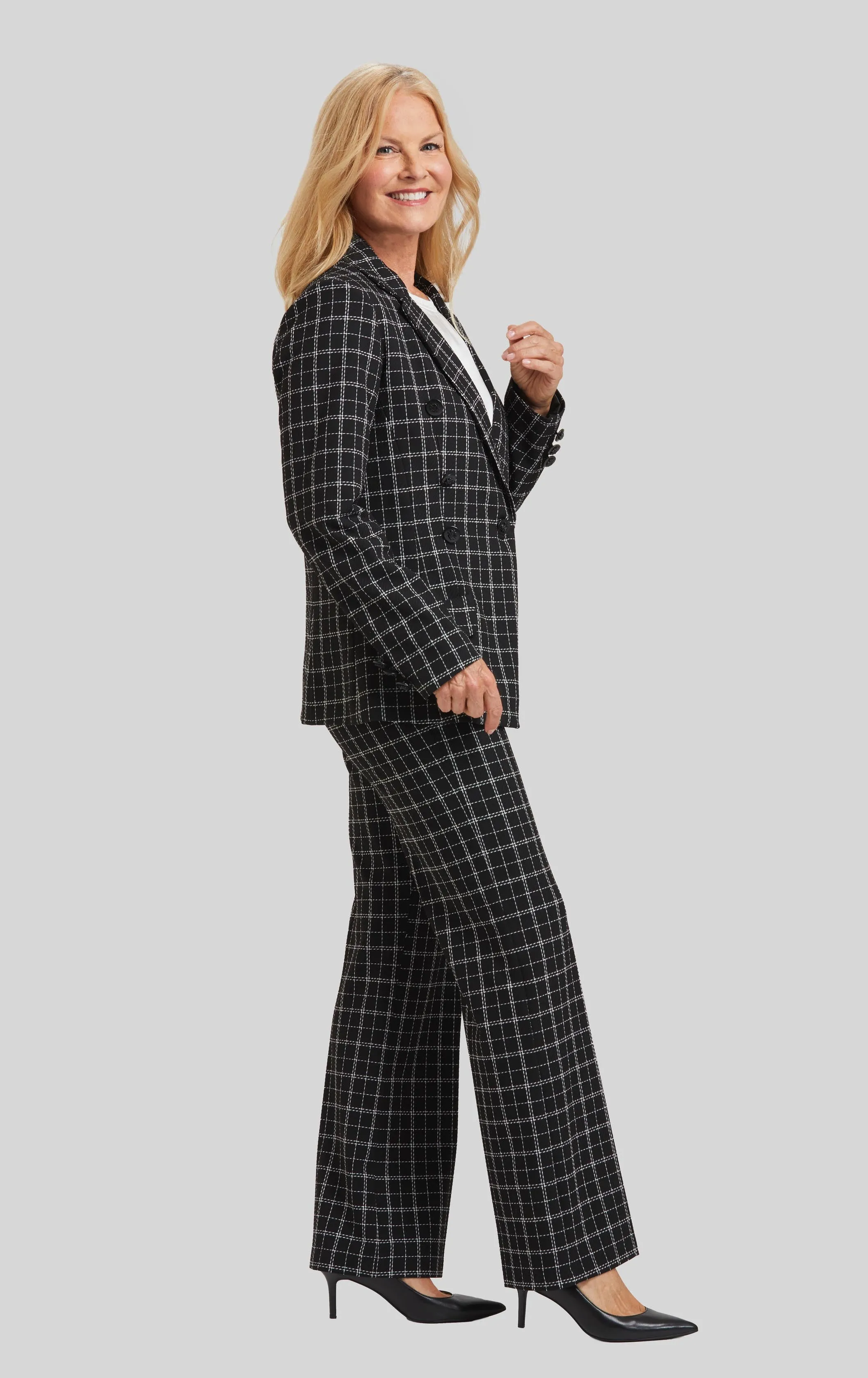 Copenhagen Windowpane Jules Clean Pull On Pant- FINAL SALE