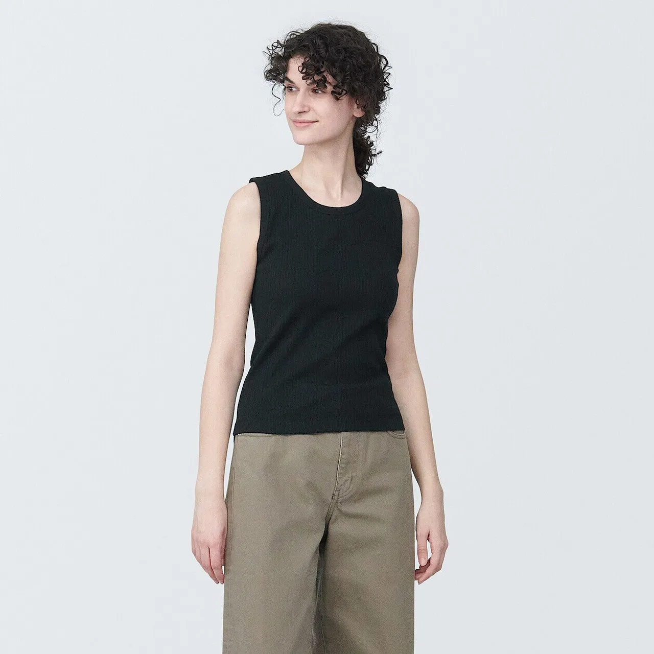 Cotton Blend Wide Rib Vest