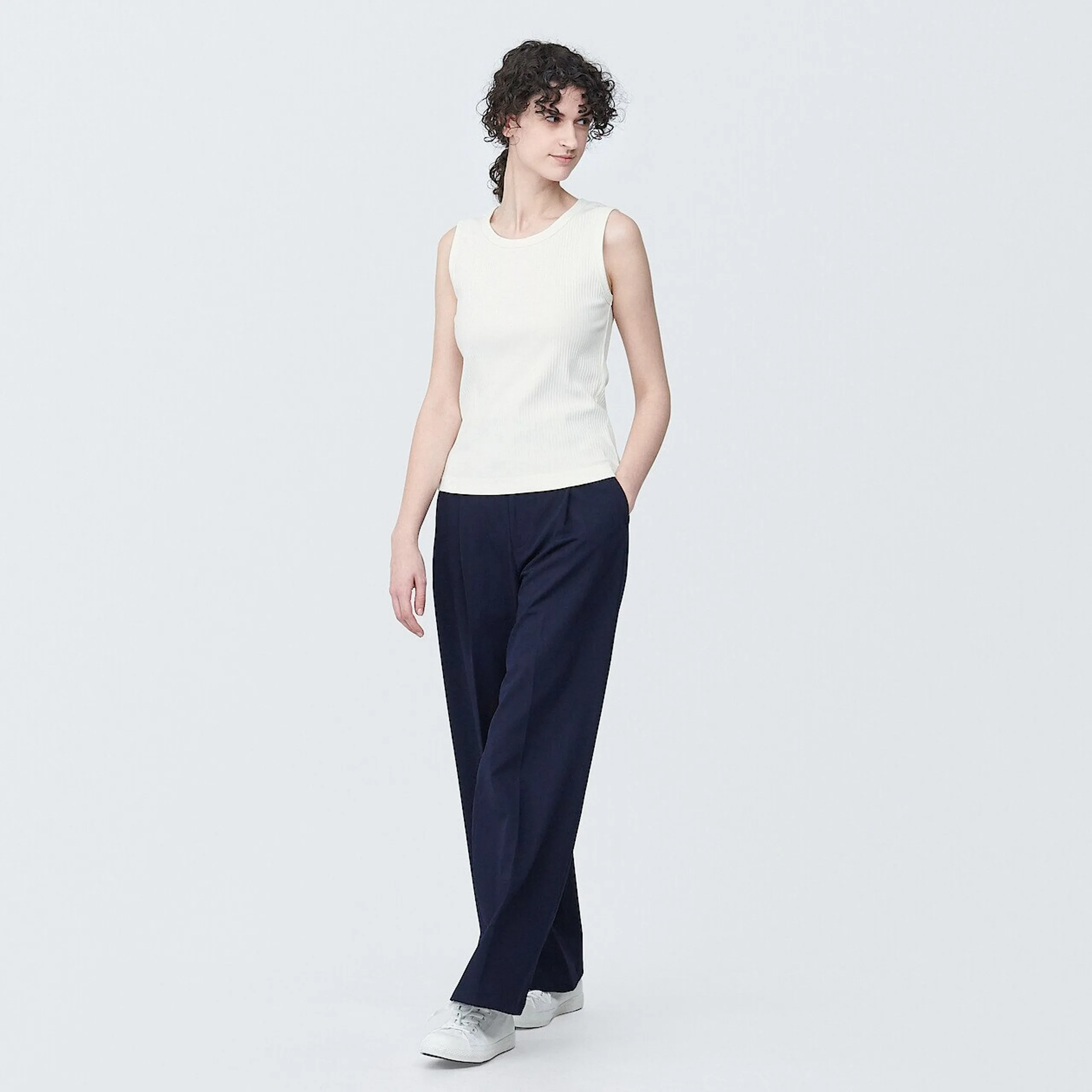 Cotton Blend Wide Rib Vest
