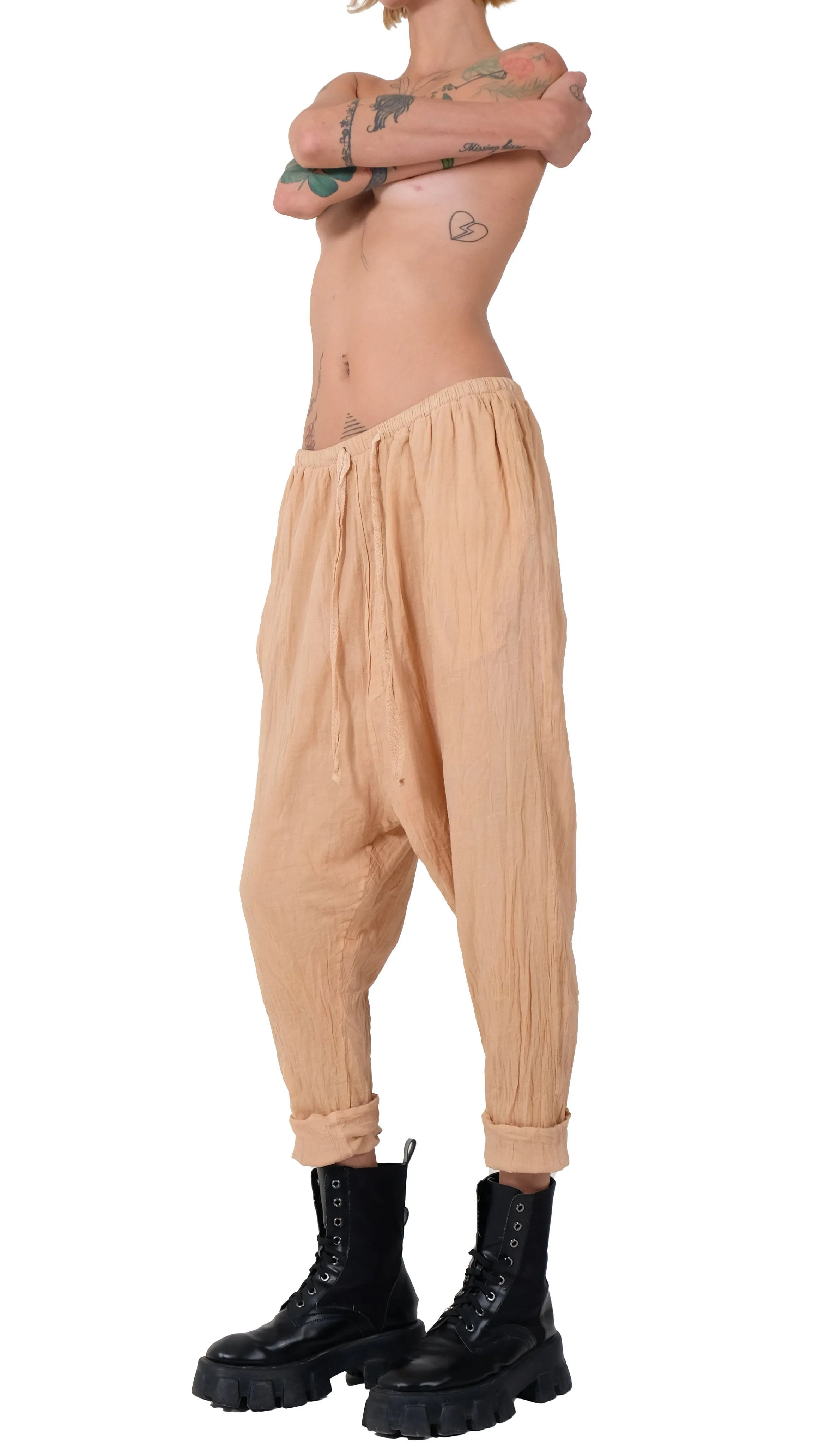 Cotton Drop Crotch Pants