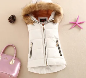 cotton vest hood patchwork cotton vest female reversible jacket women
