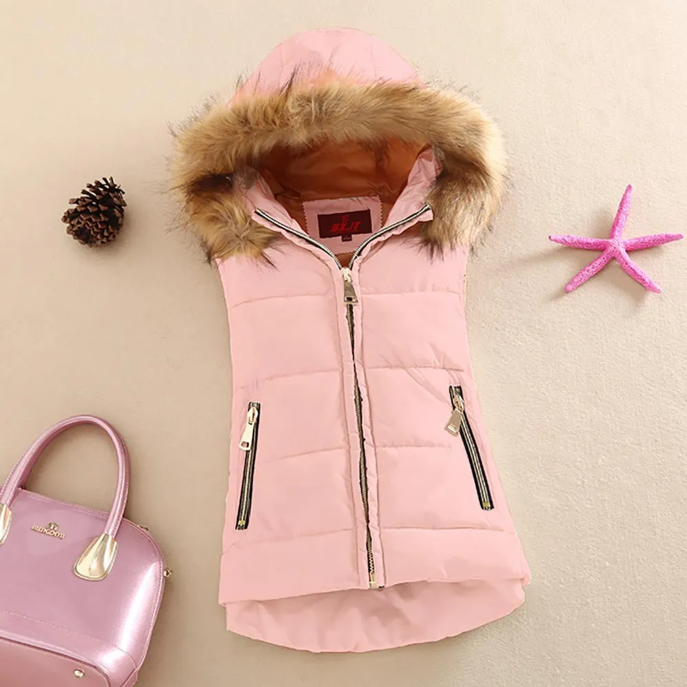 cotton vest hood patchwork cotton vest female reversible jacket women