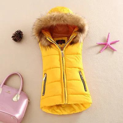 cotton vest hood patchwork cotton vest female reversible jacket women