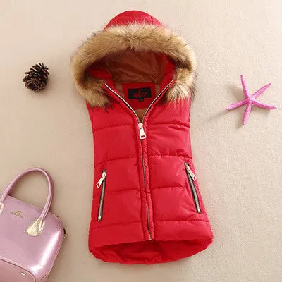cotton vest hood patchwork cotton vest female reversible jacket women