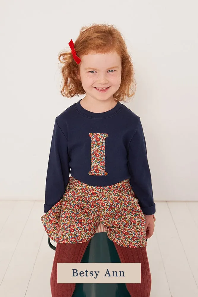 Create Your Own Personalised or Number Liberty Print Navy T-Shirt