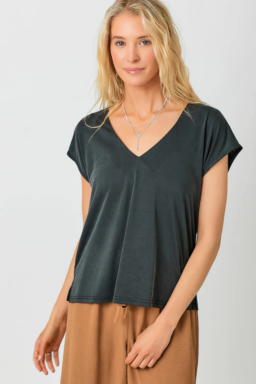 Cupro Modal V-Neck