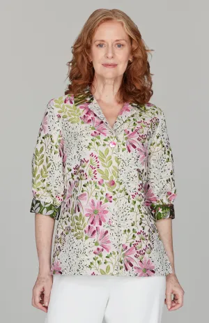 Daisy Jacquard Collared Shirt Jacket