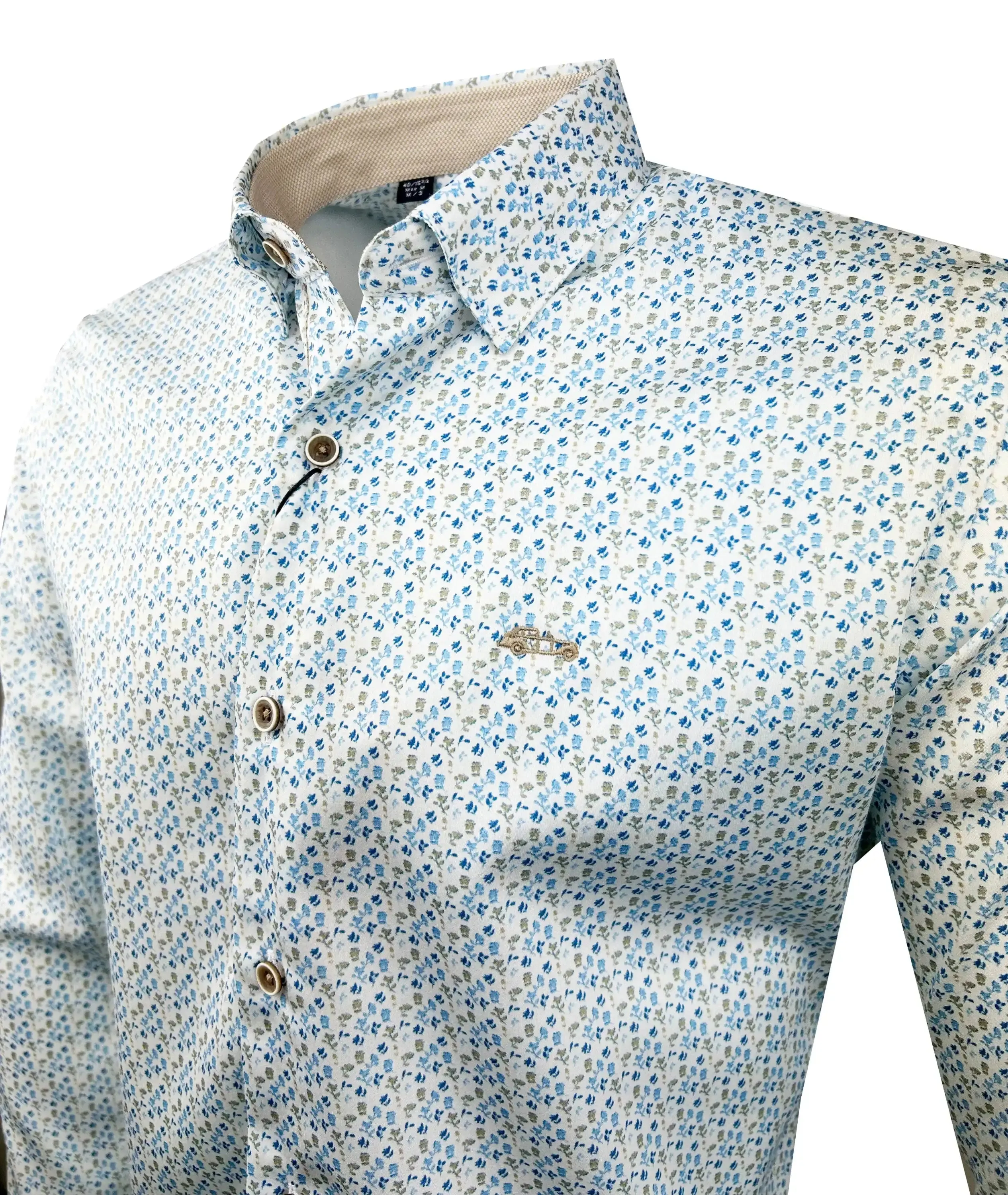 Dario Beltran Mens Durin Shirt White/Blue Floral