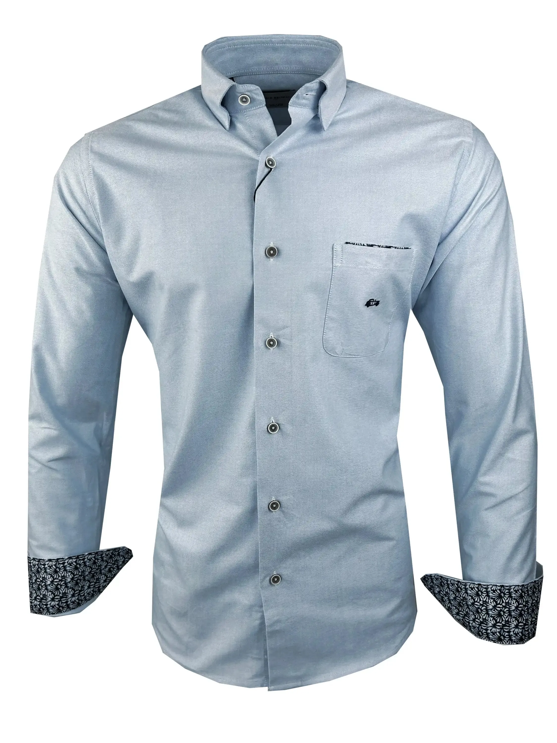 Dario Beltran Mens Long Sleeve Oxford Shirt Arcones Sky Blue