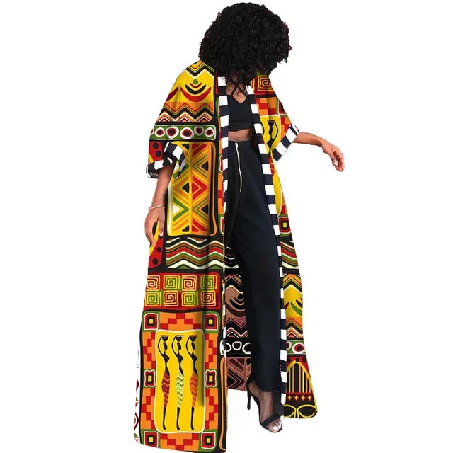Dashiki Long Print Shirt Dress