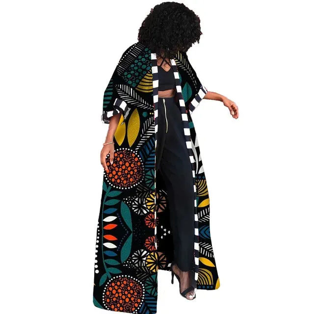Dashiki Long Print Shirt Dress