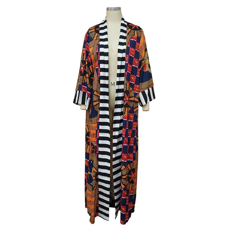 Dashiki Long Print Shirt Dress