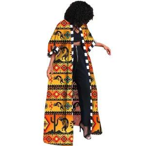 Dashiki Long Print Shirt Dress
