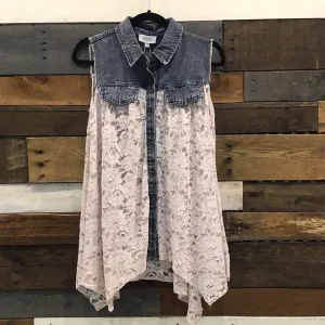 Denim & Lace Vest
