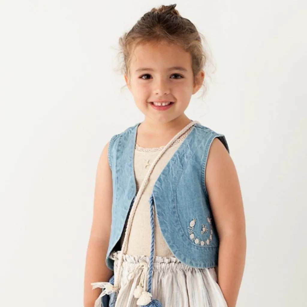 Denim Floral Vest (Girls)