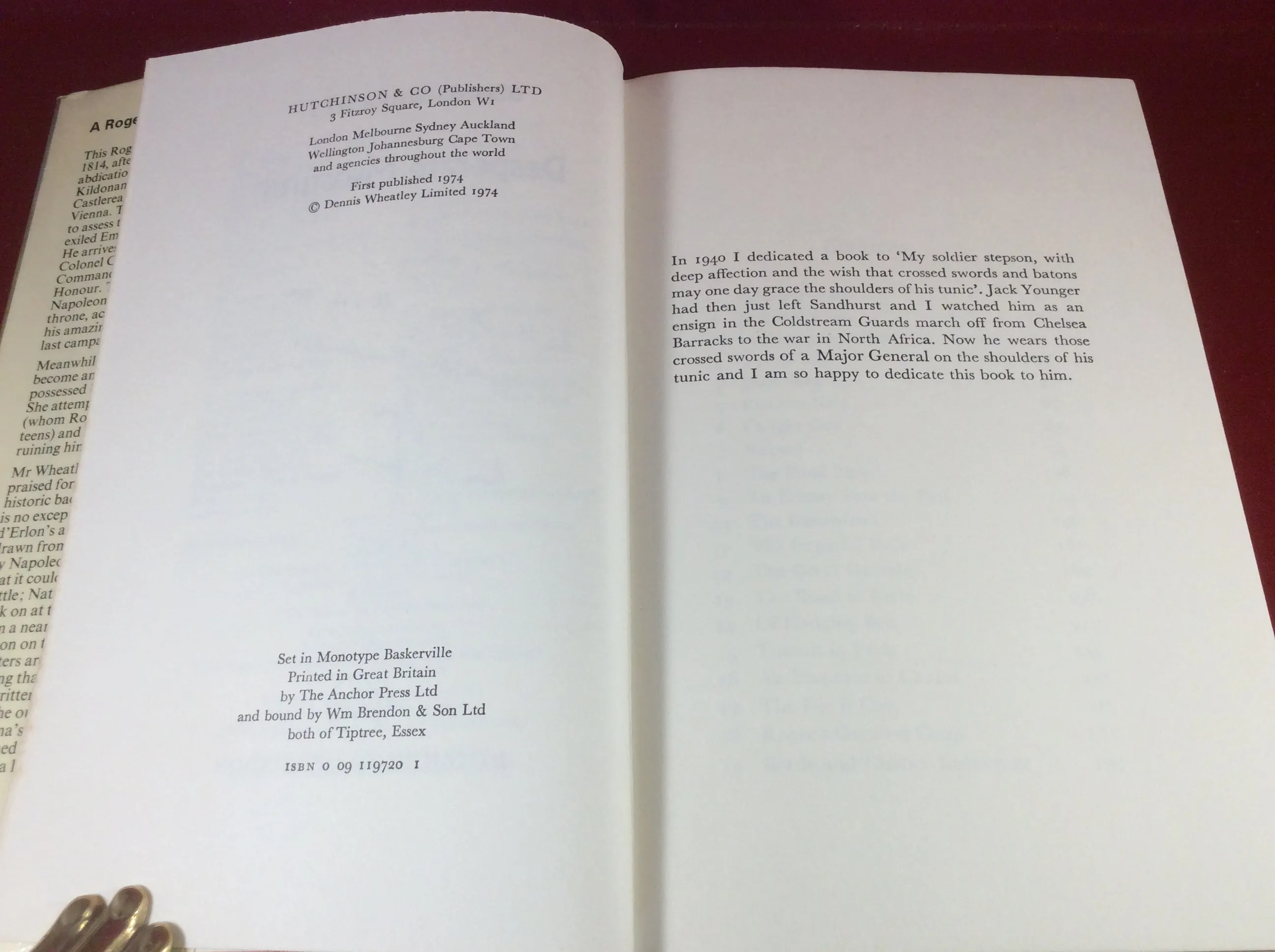 Dennis Wheatley, Desperate Measures, Hutchinson, 1974, First Edition, Signed and Inscribed.