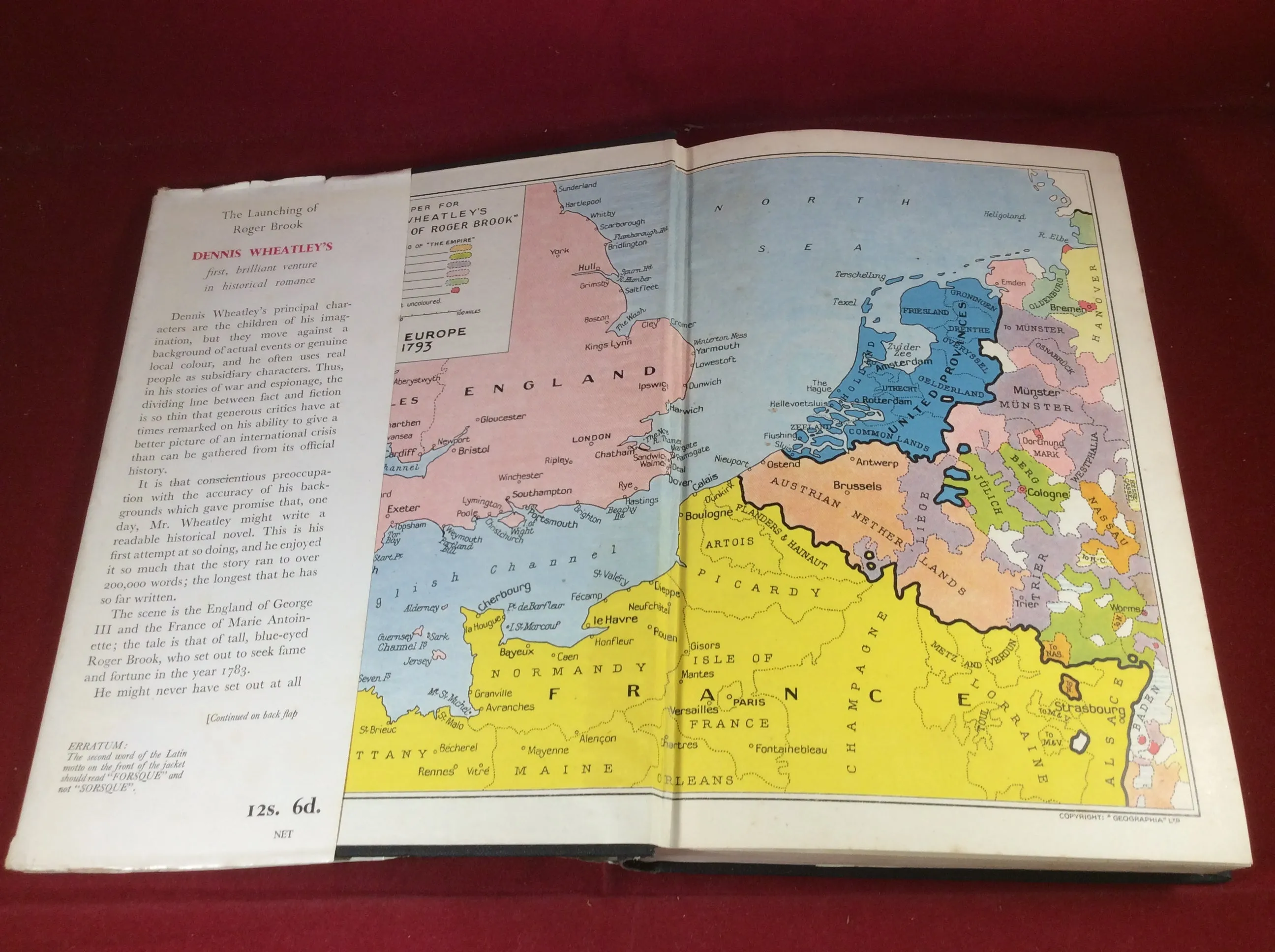 Dennis Wheatley, The Launching of Roger Brook, Hutchinson, No Date sighed and Inscribed.