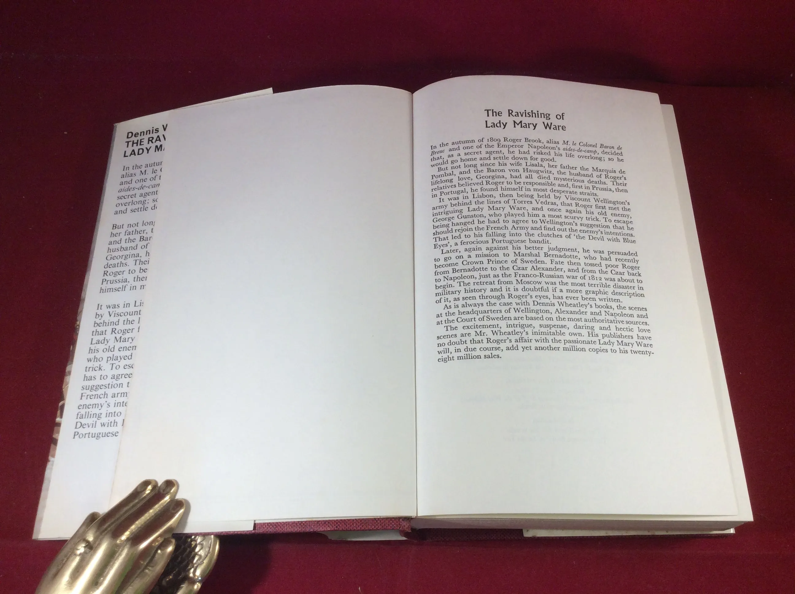 Dennis Wheatley, The Ravishing of Lady Mary Ware, Hutchinson, 1971, First Edition, Signed and Inscribed.