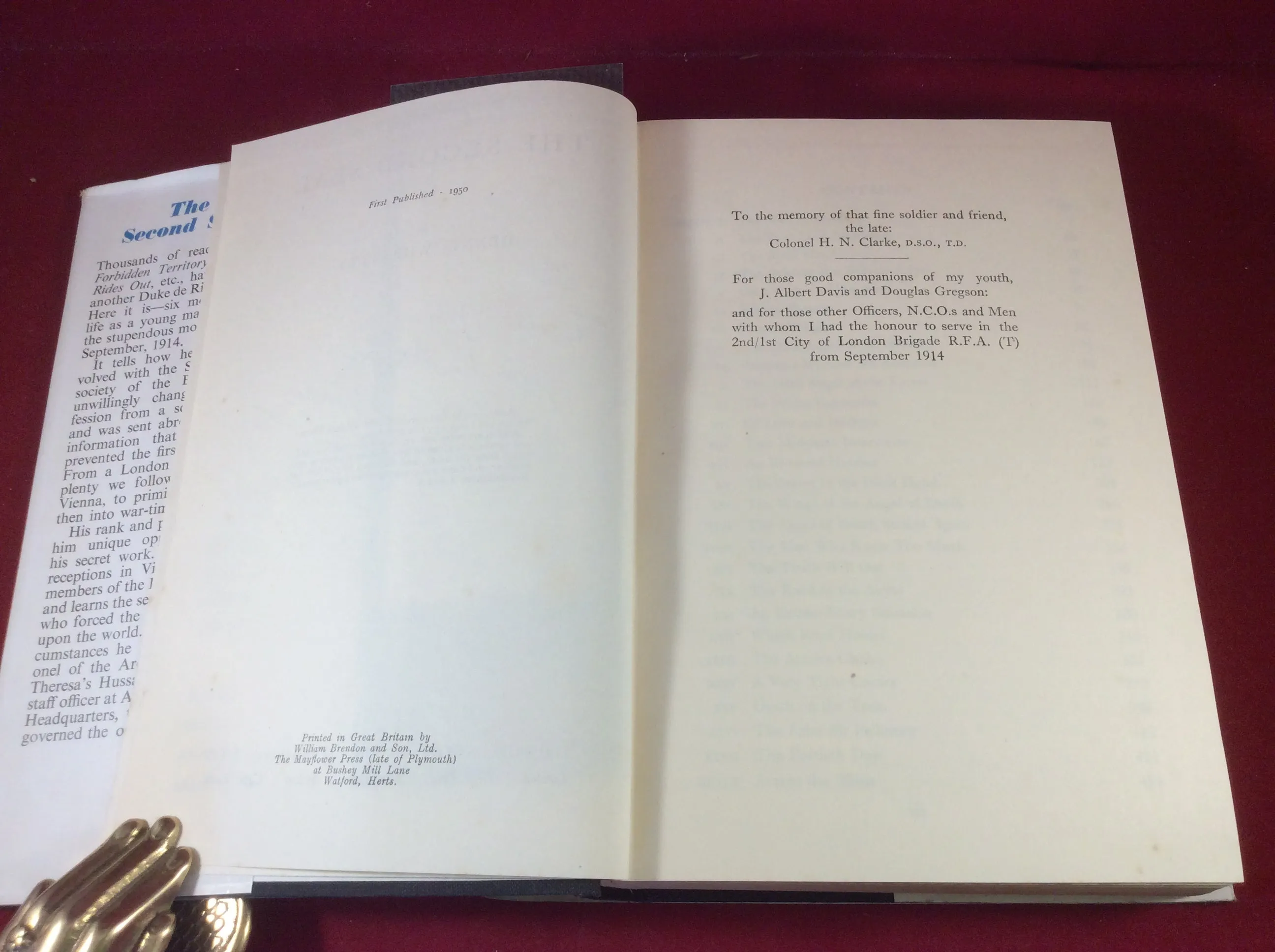 Dennis Wheatley, The Second Seal, Hutchinson, 1950, First Edition, Signed and Inscribed.