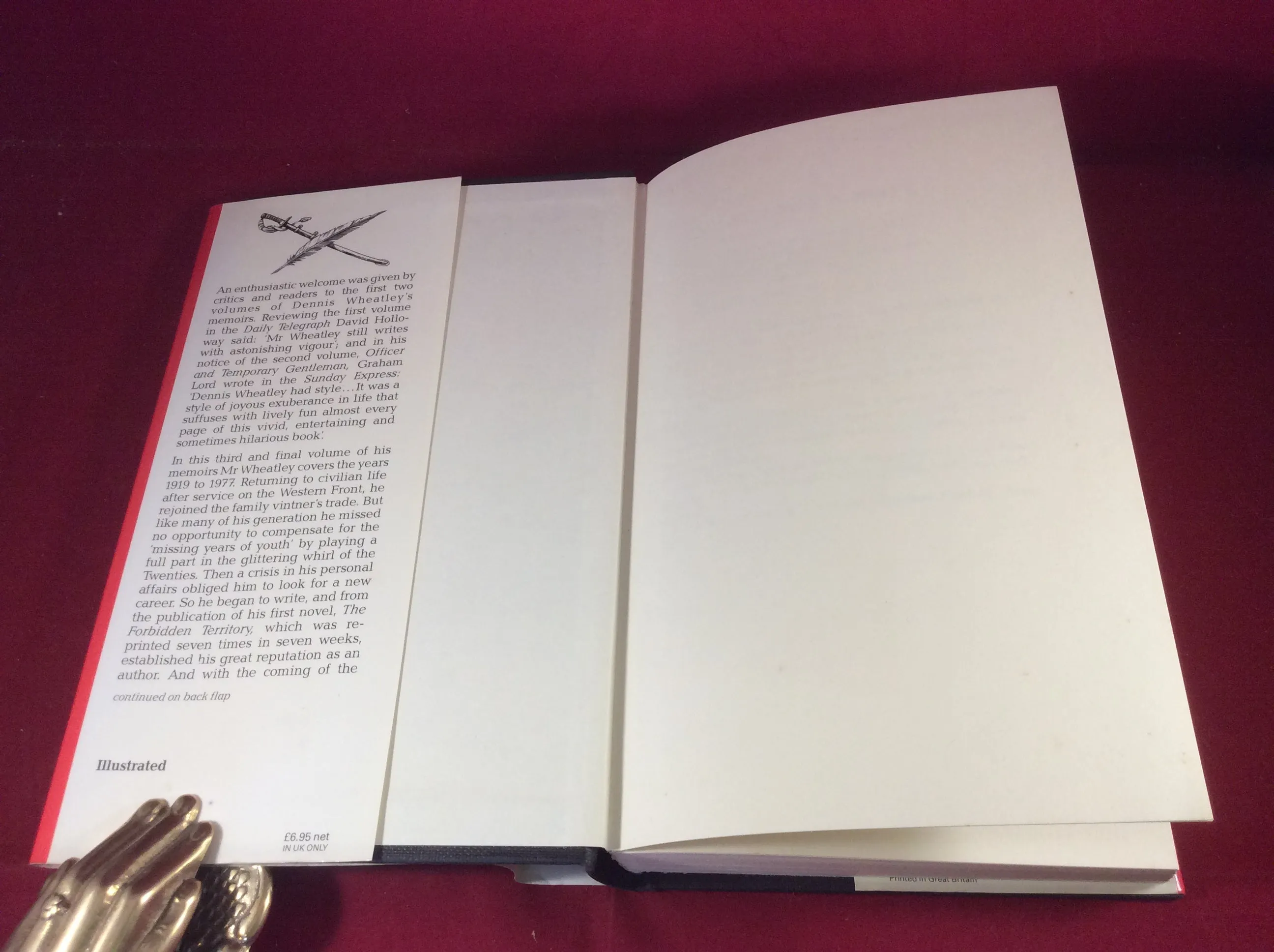 Dennis Wheatley, The Time Has Come...The Memoirs of Dennis Wheatley, Drink and Ink 1919-1977, Hutchinson, 1979, First Edition, Includes letter from Dennis Wheatley.