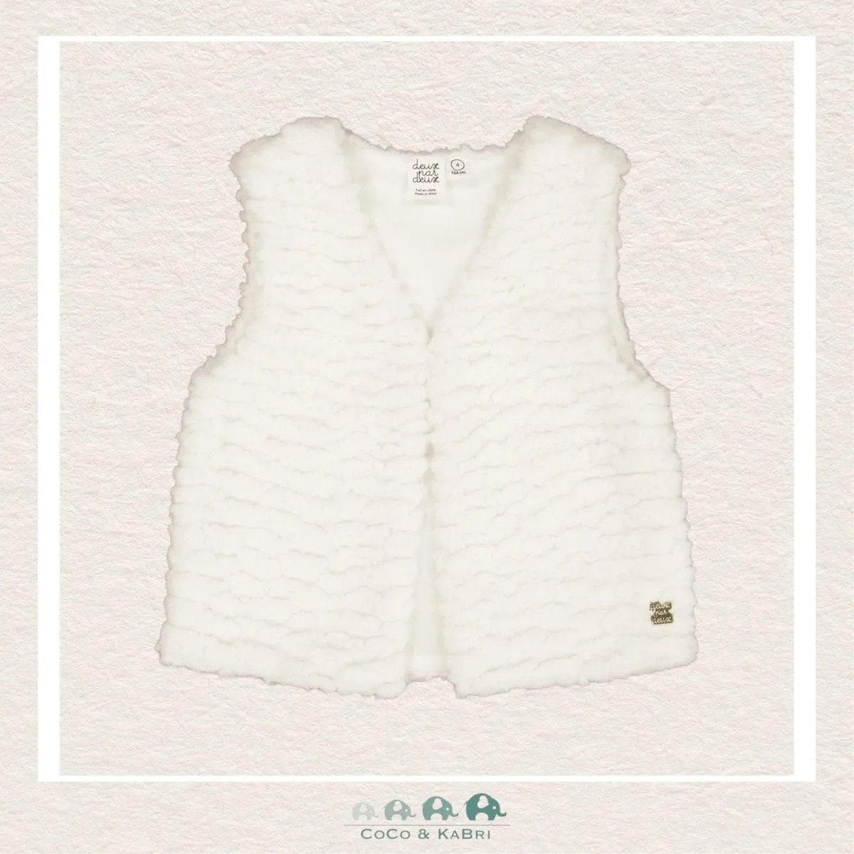 Deux par Deux Girls Faux Fur Vest Off White