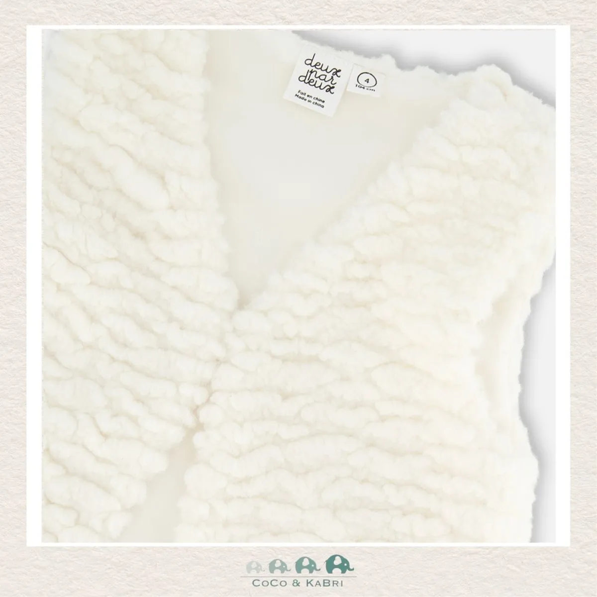 Deux par Deux Girls Faux Fur Vest Off White