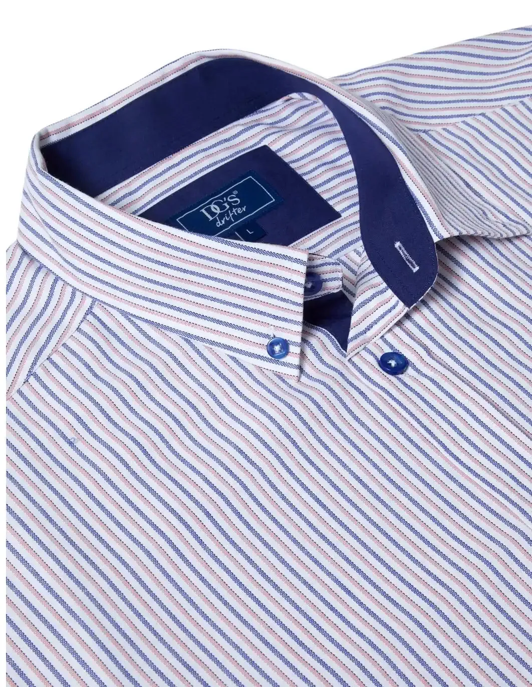 DG's Drifter Ivano Short Sleeve Oxford Stripe Shirt Pink/Blue