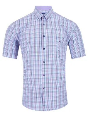 DG's Drifter Mens Short Sleeve Check Shirt 14607SS-73 Lilac