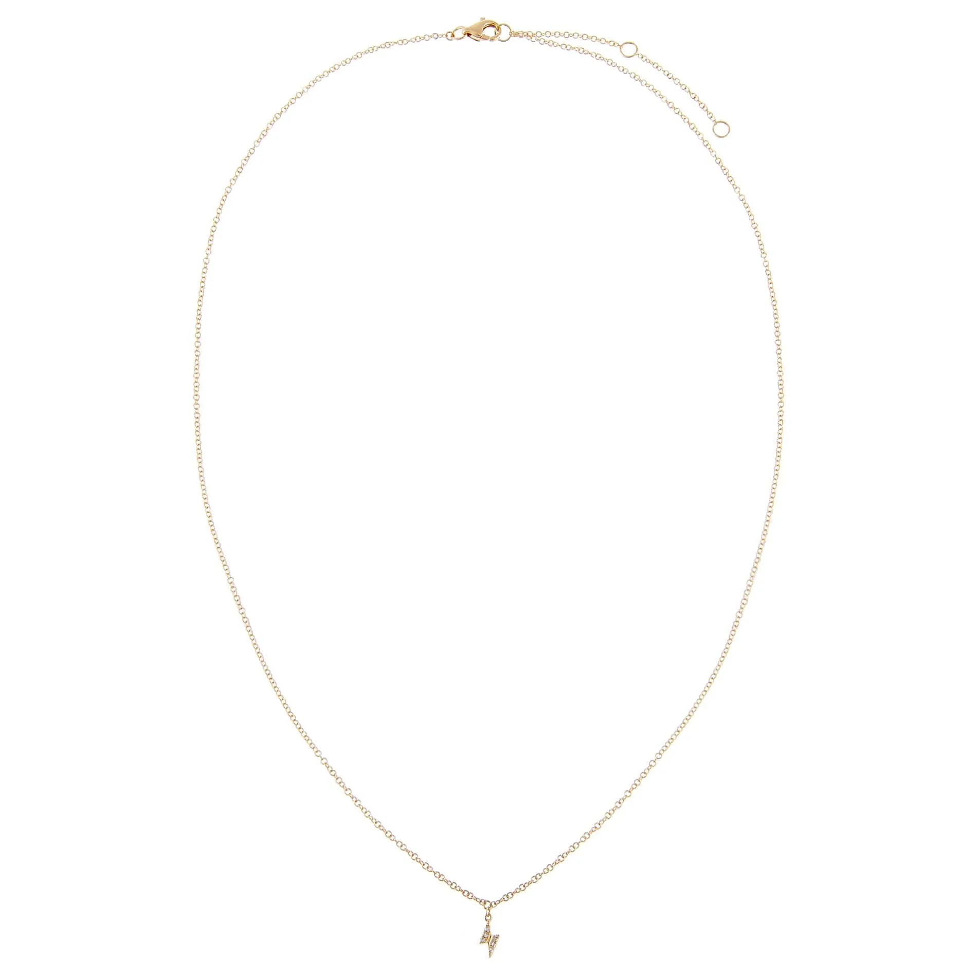 Diamond Tiny Lightning Bolt Necklace 14K