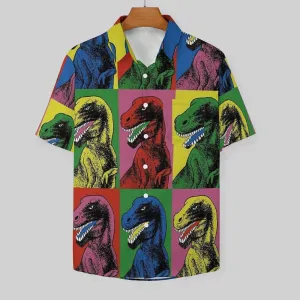 Dinosaur Casual Chest Pocket Short Sleeved Shirt 2310000192