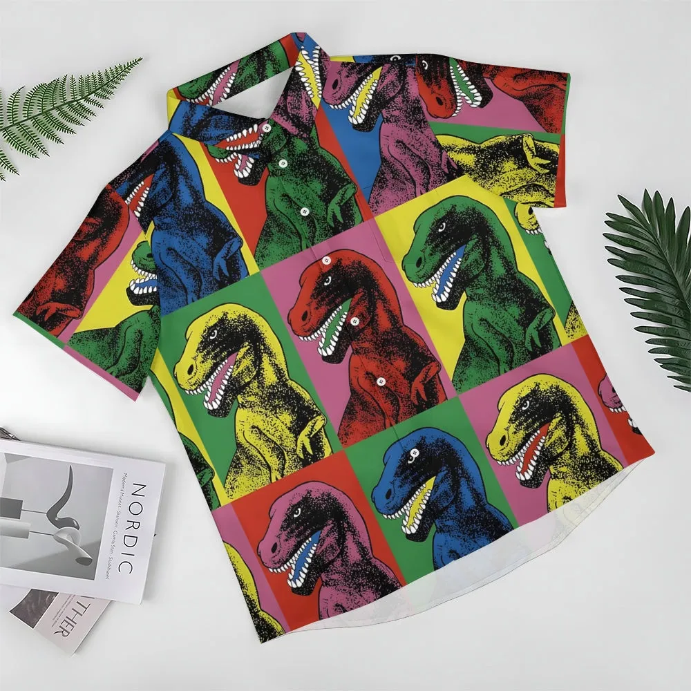 Dinosaur Casual Chest Pocket Short Sleeved Shirt 2310000192