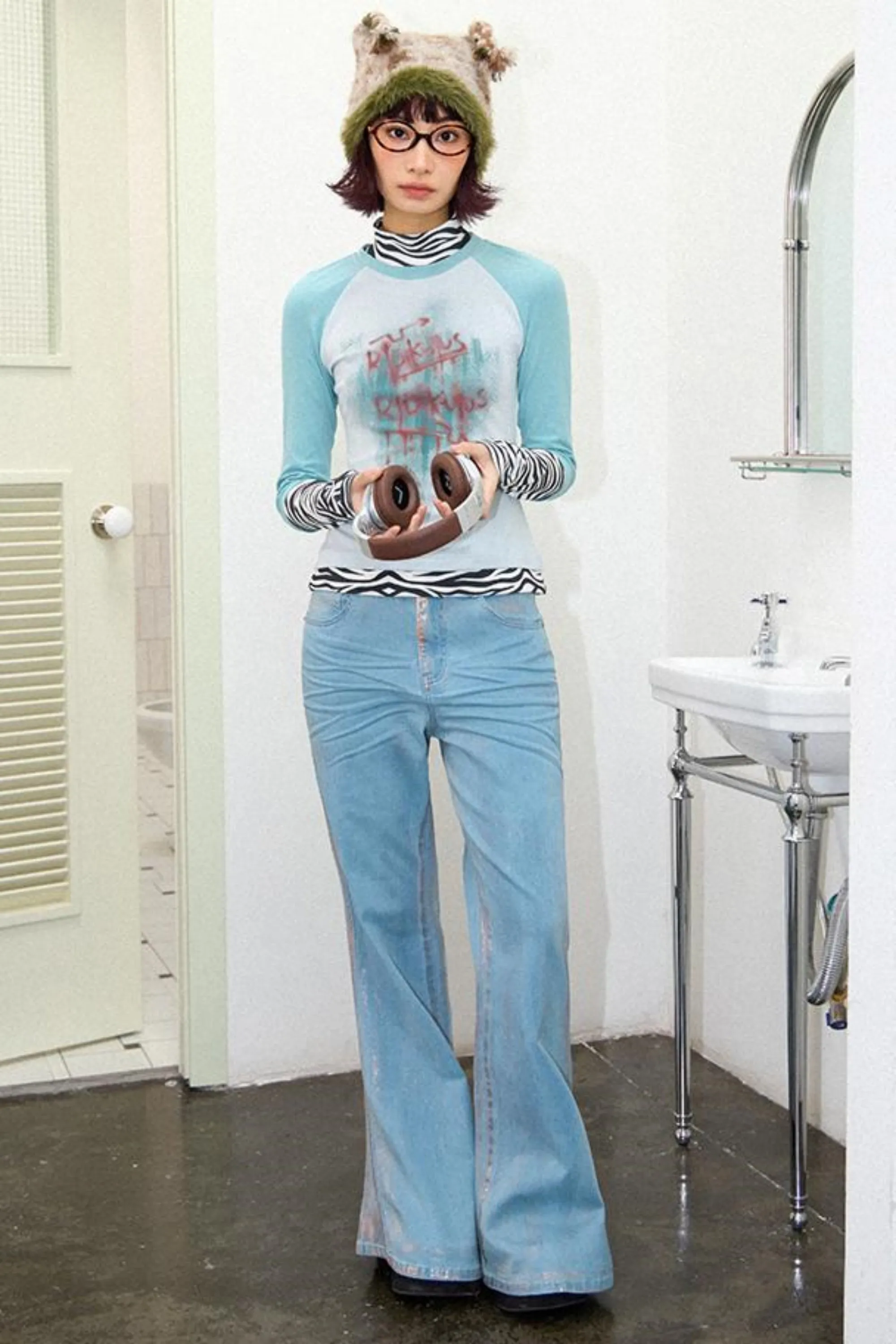 Distressed Light Blue Pants