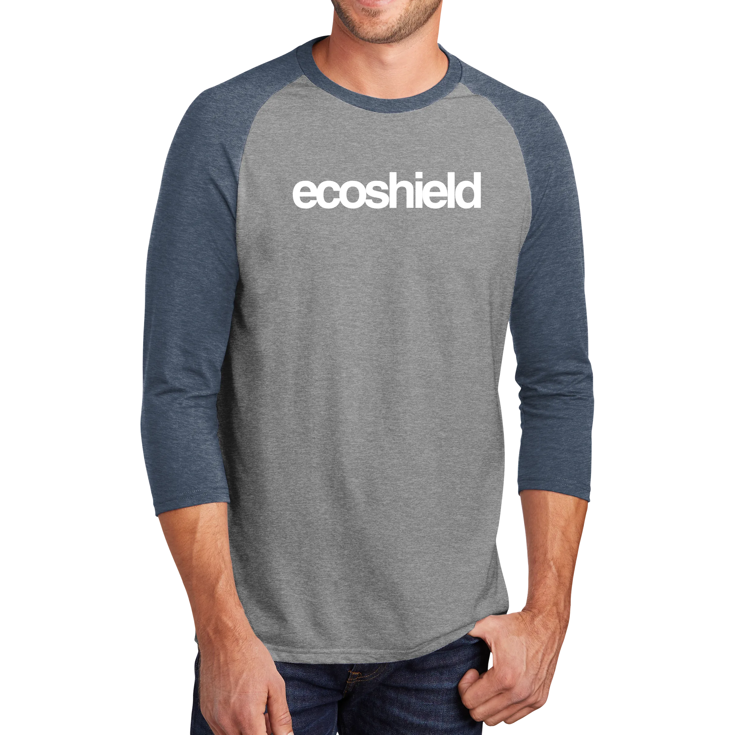 District Made Mens Perfect Tri 3/4-Sleeve Raglan