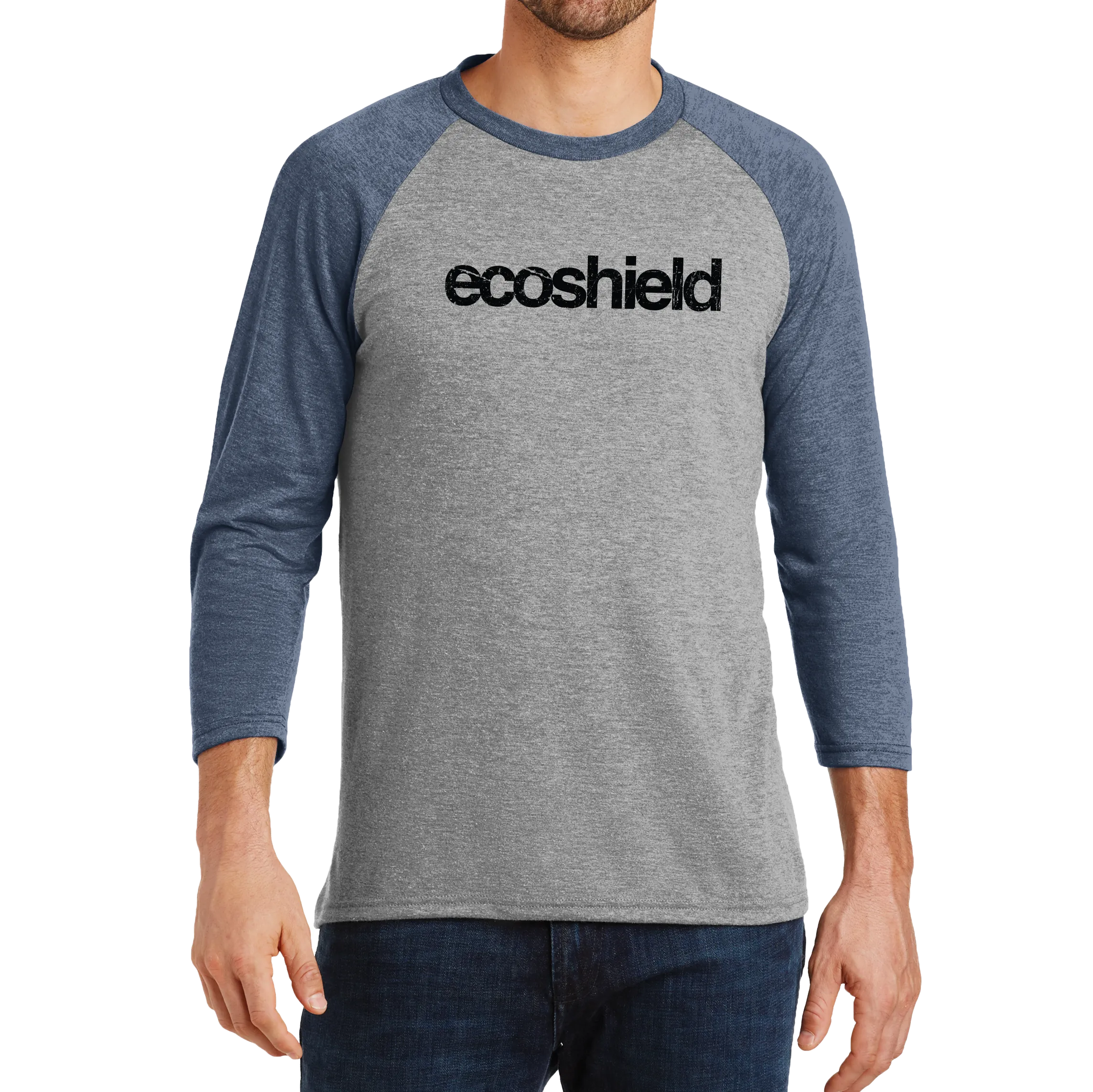 District Made Mens Perfect Tri 3/4-Sleeve Raglan