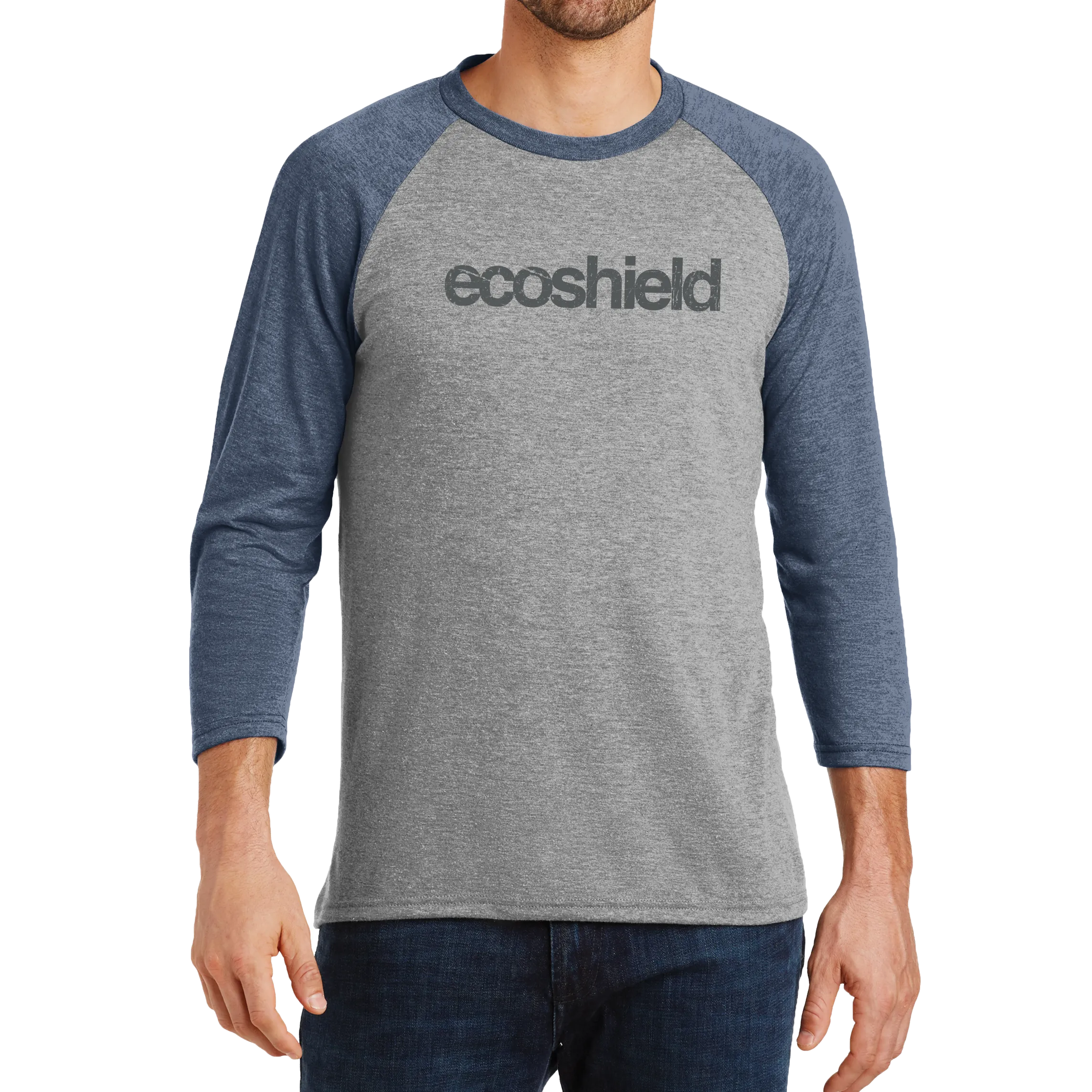 District Made Mens Perfect Tri 3/4-Sleeve Raglan