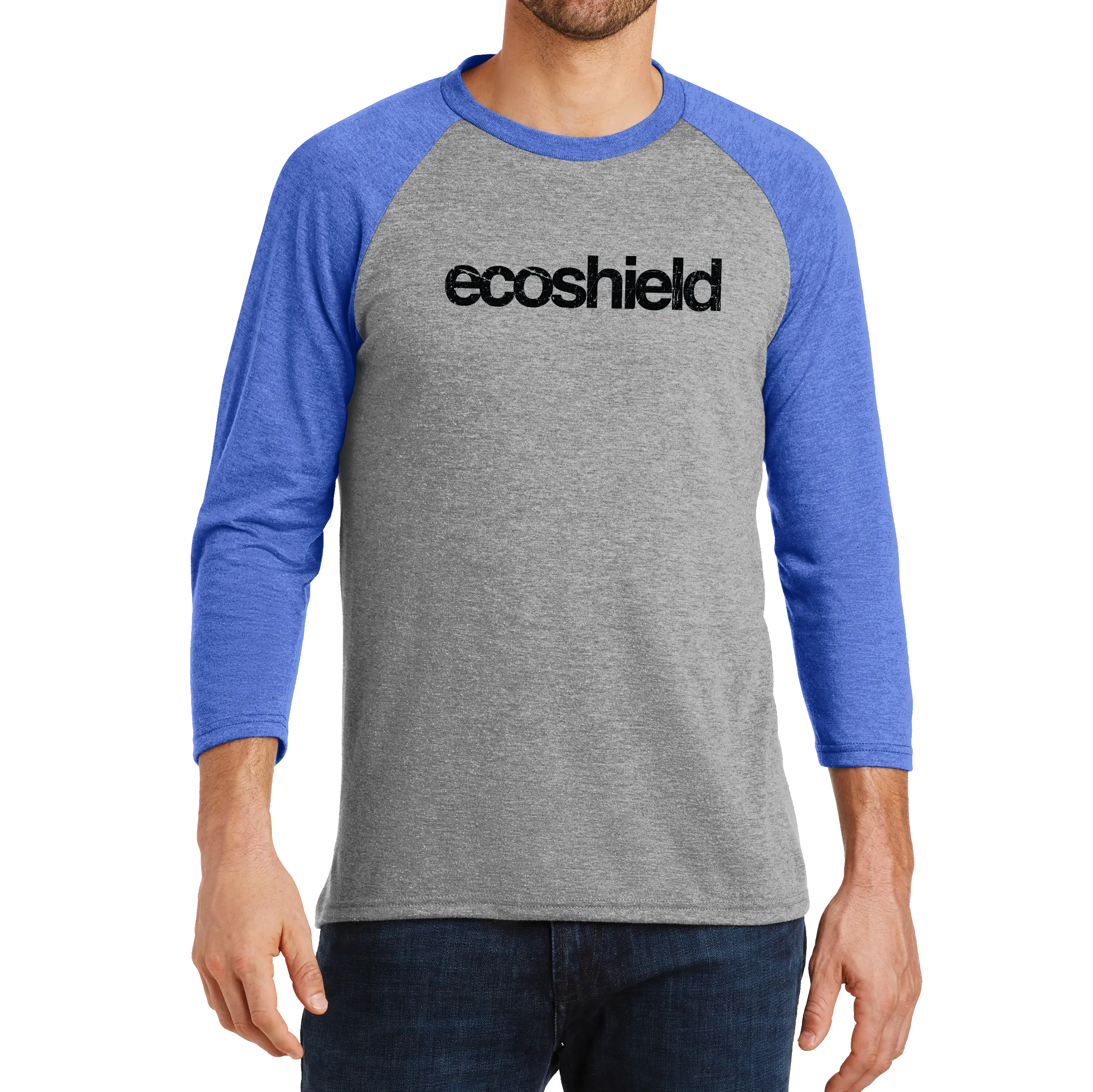 District Made Mens Perfect Tri 3/4-Sleeve Raglan