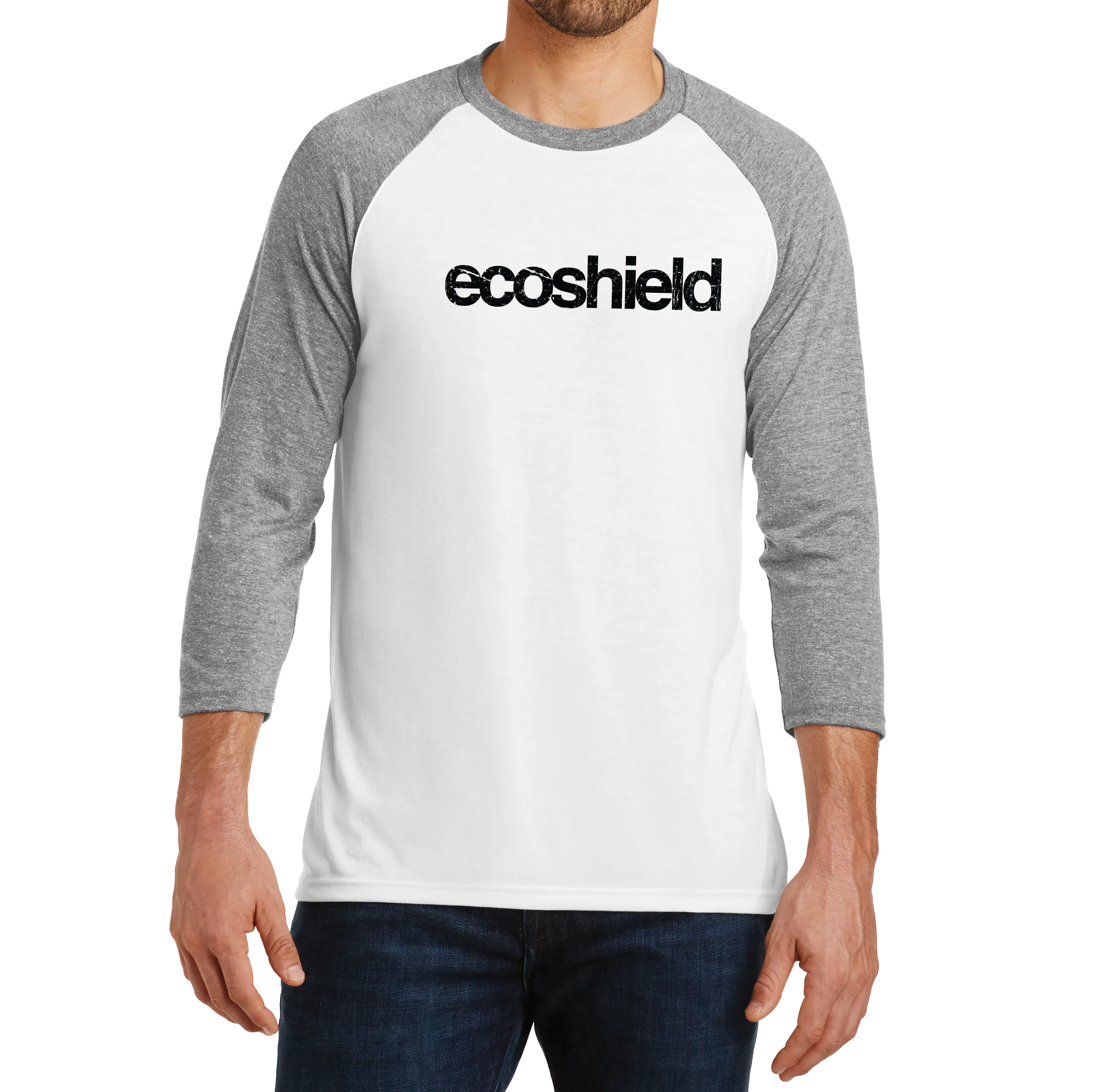 District Made Mens Perfect Tri 3/4-Sleeve Raglan