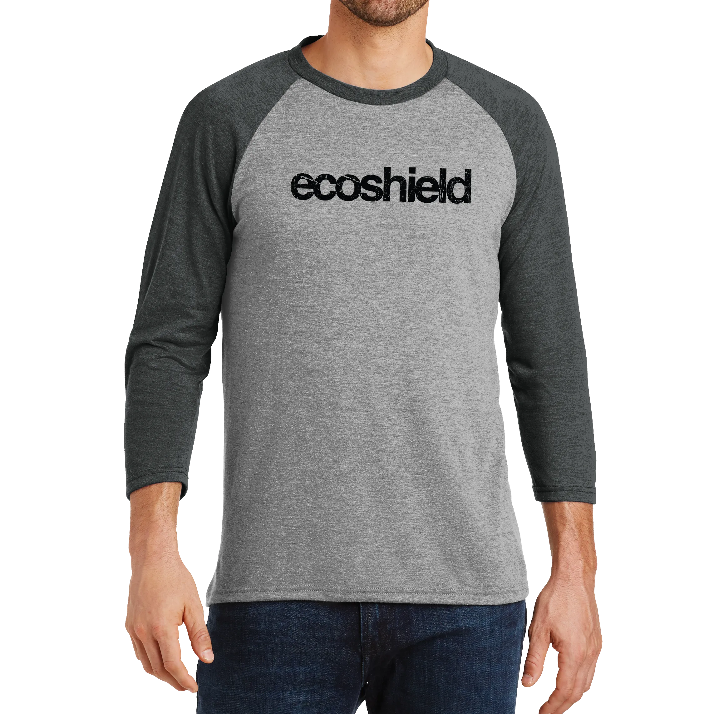 District Made Mens Perfect Tri 3/4-Sleeve Raglan